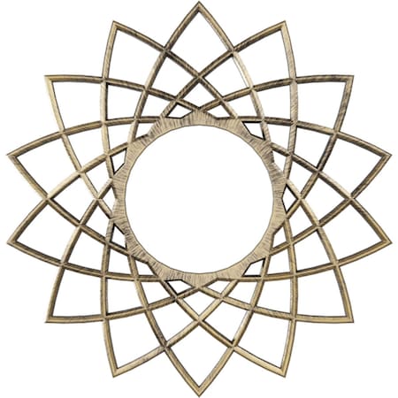 Ekena Millwork Eleanor Architectural Grade PVC Pierced Medallion, 24"OD x 9 1/4"ID x 3/4"P, Antiqued Pale Gold CMPP24EAAPG
